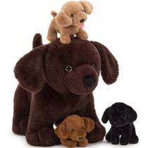 Set de Peluches Karister Labrador Chocolate con Mamá y 3 Cachorros Set de Peluches Karister Labrador Chocolate con Mamá y 3 Cachorros