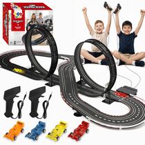 Set de Pista de Autos Eléctricos de Ranura Toy Life 6m para 2 Jugadores con 4 Carriles