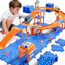 Set de Pista de Carreras de Autos Puzzle NIPLOOOW con 57 Piezas para Niños