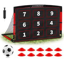 Set de Portería de Fútbol para Niños VAVOSPORT 183x122cm Portátil con Balón y Conos Set de Portería de Fútbol para Niños VAVOSPORT 183x122cm Portátil con Balón y Conos