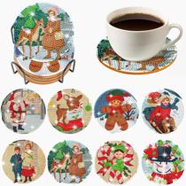 Set de Posavasos de Arte de Diamante Navideño DIY XEFINAL 8 piezas