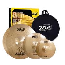 Set De Pratos Zeus Evolution Setc Hi-Hat 14 Crash 16 Ride 20