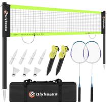 Set de Red de Bádminton Olybeaka 3.7 m con Raquetas y Volantes