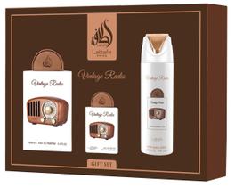 Set de Regalo de 3 Piezas Perfume Lattafa Pride Vintage Radio 100 mL
