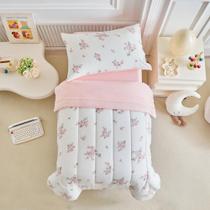 Set de ropa de cama para niños Joyreap floral rosa y blanca de microfibra Set de ropa de cama para niños Joyreap floral rosa y blanca de microfibra
