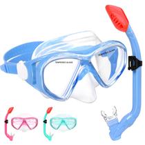 Set de Snorkel ACQCES para Niños con Sistema Seco, Máscara y Tubo, Edades 5-15 Set de Snorkel ACQCES para Niños con Sistema Seco, Máscara y Tubo, Edades 5-15
