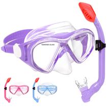 Set de Snorkel ACQCES para Niños con Válvula Dry Top Edad 5-15 con Máscara y Snorkel