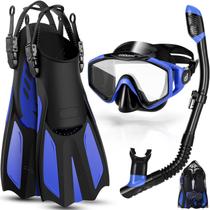Set de Snorkel Odoland con Máscara Dry Top y Aletas Ajustables S/M
