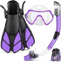 Set de Snorkel ZEEPORTE Máscara Aletas con Equipo para Adultos + Bolsas