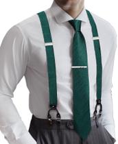 Set de Tirantes Barry.Wang Verde Oscuro Elásticos 150 cm Tipo Y