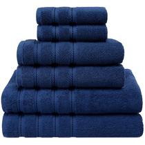 Set de Toallas Americanas de Lino Suave 6 Piezas 590 GSM Azul Turco Set de Toallas Americanas de Lino Suave 6 Piezas 590 GSM Azul Turco