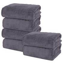 Set de Toallas de Baño MOONQUEEN 6 Unidades Premium de Microfibra Gris Oscuro Set de Toallas de Baño MOONQUEEN 6 Unidades Premium de Microfibra Gris Oscuro