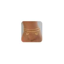 Set de Tobilleras Cuzmly chapadas en Oro de 14K impermeables Set de Tobilleras Cuzmly chapadas en Oro de 14K impermeables