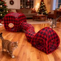Set de túneles para gatos GONPETGP para gatos de interior con cubo, carpa y juguete