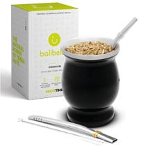 Set de Yerba Mate BALIBETOV de Acero Inoxidable de Doble Pared Negro