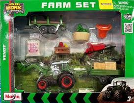 Set Fazenda Mini Work Machines Tamanho Médio Maisto 1/64