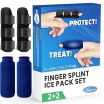 Set Finger Splint and Ice Pack Simplation Trigger Finger