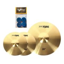 Set Kit De Pratos Bateria 14 Hihat 20 Ride Alloy Profire