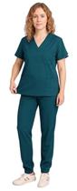 Set Medical Scrub Set Sumincarly com decote em V, verde Hunter Set Medical Scrub Set Sumincarly com decote em V, verde Hunter