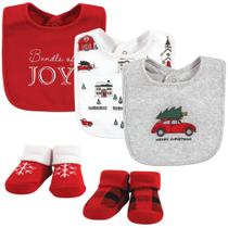 Set Navideño Hudson Baby de Babero y Calcetas de Algodón Talla Única