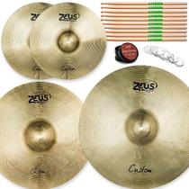 Set Pratos Worship Zeus Custom Hi-Hat 16 Crash 20 Ride 24