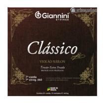 Sétima Corda Para Violão de Nylon Giannini Clássico - Bronze 65/35 Prateado em Tensão Extra Pesada Sétima Corda Para Violão de Nylon Giannini Clássico - Bronze 65/35 Prateado em Tensão Extra Pesada