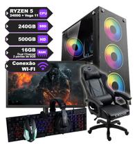 Setup Gamer Completo Ryzen 5 Monitor Kit Periféricos Cadeira