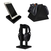 Setup Gamer Kit Spark Suporte para Controle Headset e Celular Preto