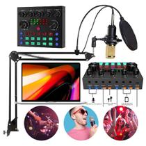 Setup Mixer Interface Live Sound Card Interface USB Para Live Podcast TV Web