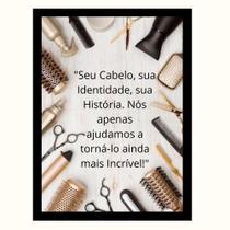 "Seu Cabelo,sua Identidade,sua História."Quadro Decorativo "Seu Cabelo,sua Identidade,sua História."Quadro Decorativo