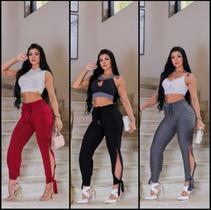 Seu Toque de Glamour: Calça Feminina com Abertura Lateral - Moda Premium! Veste muito bem! - FITCOOL