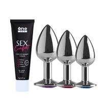 Sex Comfort Creme Dessensibilizante Anal E Kit Plug Anal Tamanho P, M e G