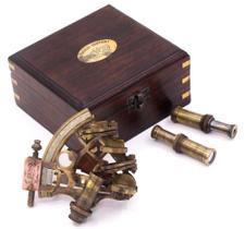 Sextant RII Pocket J. Scott London Brass com caixa de madeira