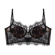 Sexy renda francesa novo sutiã de tiras, roupa interior sem costas, sutiã colete fino retrô feminino
