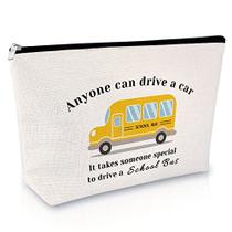 Sfodiary School Bus Driver Apreciação Presente Bolsa de Maquiagem Bus Driver Presente de aniversário para mulheres Saco cosmético Obrigado Gift Ideias Aposentadoria Presente de Ação de Graças para sua viagem Cosméticos Bolsa Presente de Natal