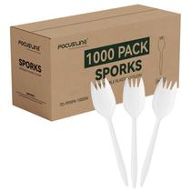 Sforks descartáveis FOCUSLINE 1000 de plástico branco x1000 Sforks descartáveis FOCUSLINE 1000 de plástico branco x1000