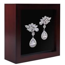 Shadow Box Frame 5x5 1DOT2 pequeno com vidro HD de madeira de pinho