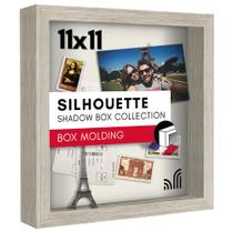 Shadow Box Frame American Flat Silhouette 11x11" Driftwood