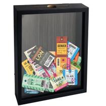 Shadow Box Frame FramePro Ticket 20x25 cm com ranhura superior em madeira