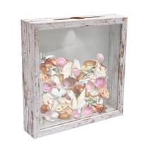 Shadow Box Frame Graduation Mall Top Loading 20x20cm branco