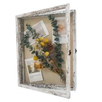 Shadow Box Frame Graduation Mall Wood 13x16 cm branca
