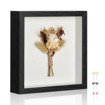 Shadow Box Frame MUXIUNT 11x11 preta com suporte de linho