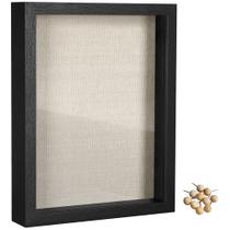 Shadow Box Frame SONGMICS 20x25cm preta com ranhura superior e pinos