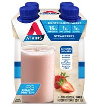 Shake de Proteína Atkins Morango 4x325ml Shake de Proteína Atkins Morango 4x325ml