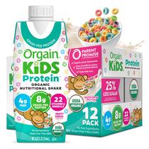 Shake de proteína nutricional e cereal frutado orgânico para crianças