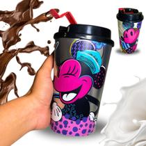 Shakeira Copo Garrafa Minnie Metalica 750ML Grande Shakes Suco Bebida