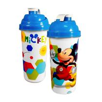 Shakeira de Plástico 580 ml com Tampa Rosca e Misturador do Mickey - Plasútil