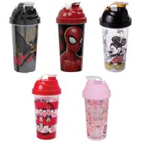 Shakeira de Plástico 580ml Tampa Rosca e Misturador Disney