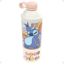 Shakeira Vip Fitness Stitch 600ML com Compartimento Extra Azul Plasútil