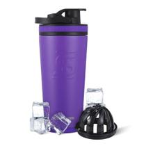 Shaker Bottle Ice Shaker Ice Shaker de aço inoxidável isolado 770mL roxo